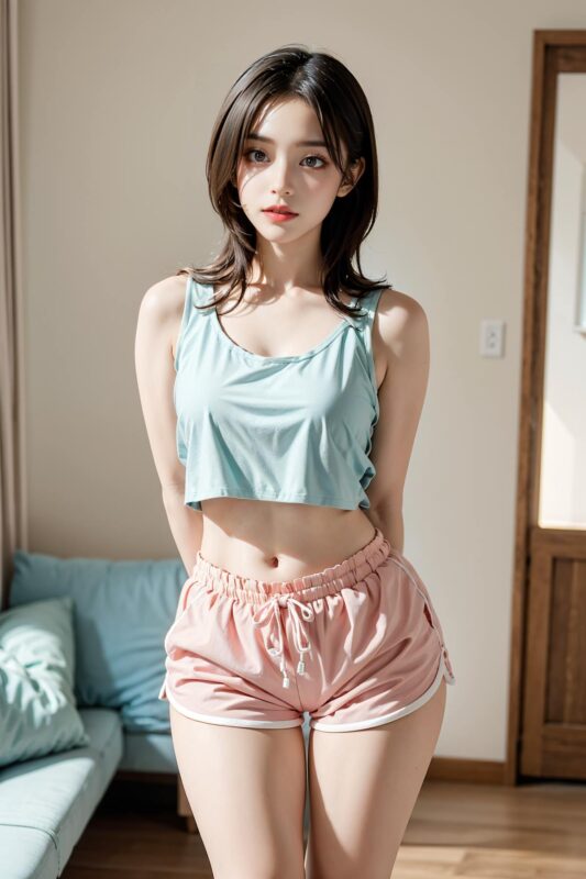 精选AI绘画 653 短裤少女居家[28P]-草丛看图