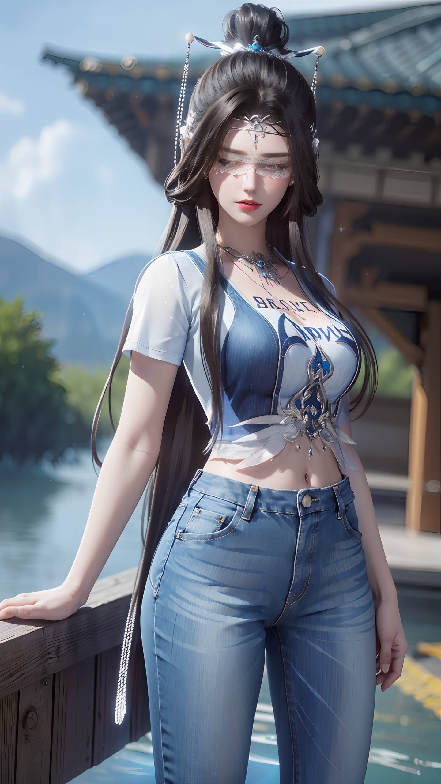 图片[3]-精选AI绘画 086 仙逆-兰若现代牛仔裤[95P]-草丛看图