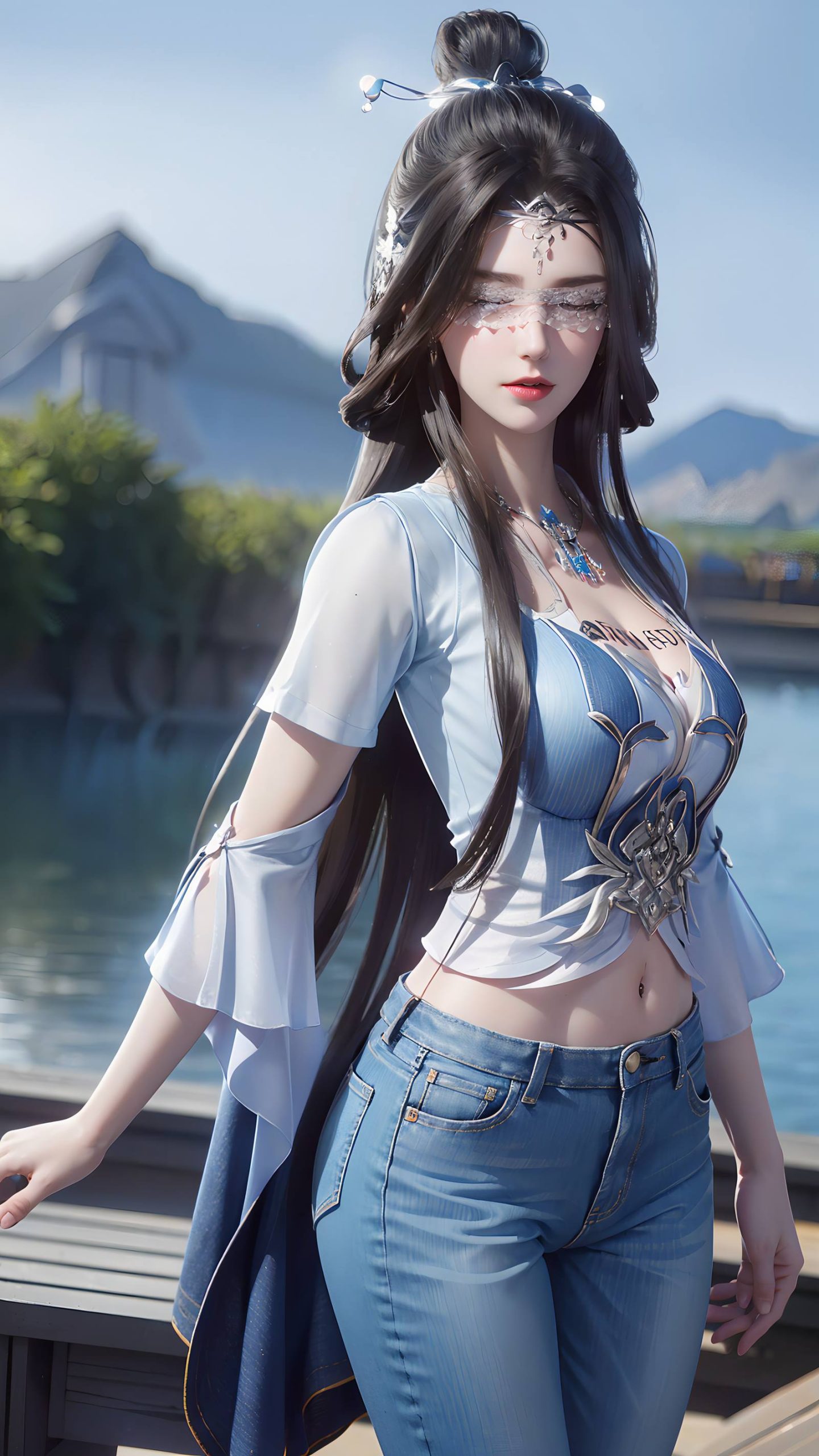 图片[4]-精选AI绘画 086 仙逆-兰若现代牛仔裤[95P]-草丛看图