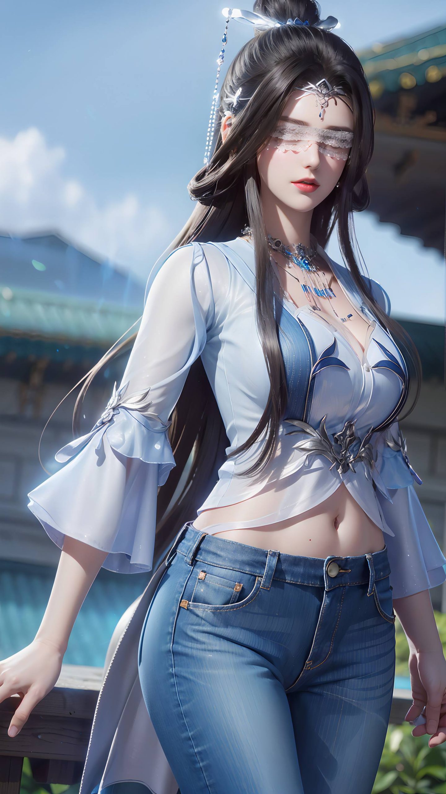 图片[7]-精选AI绘画 086 仙逆-兰若现代牛仔裤[95P]-草丛看图