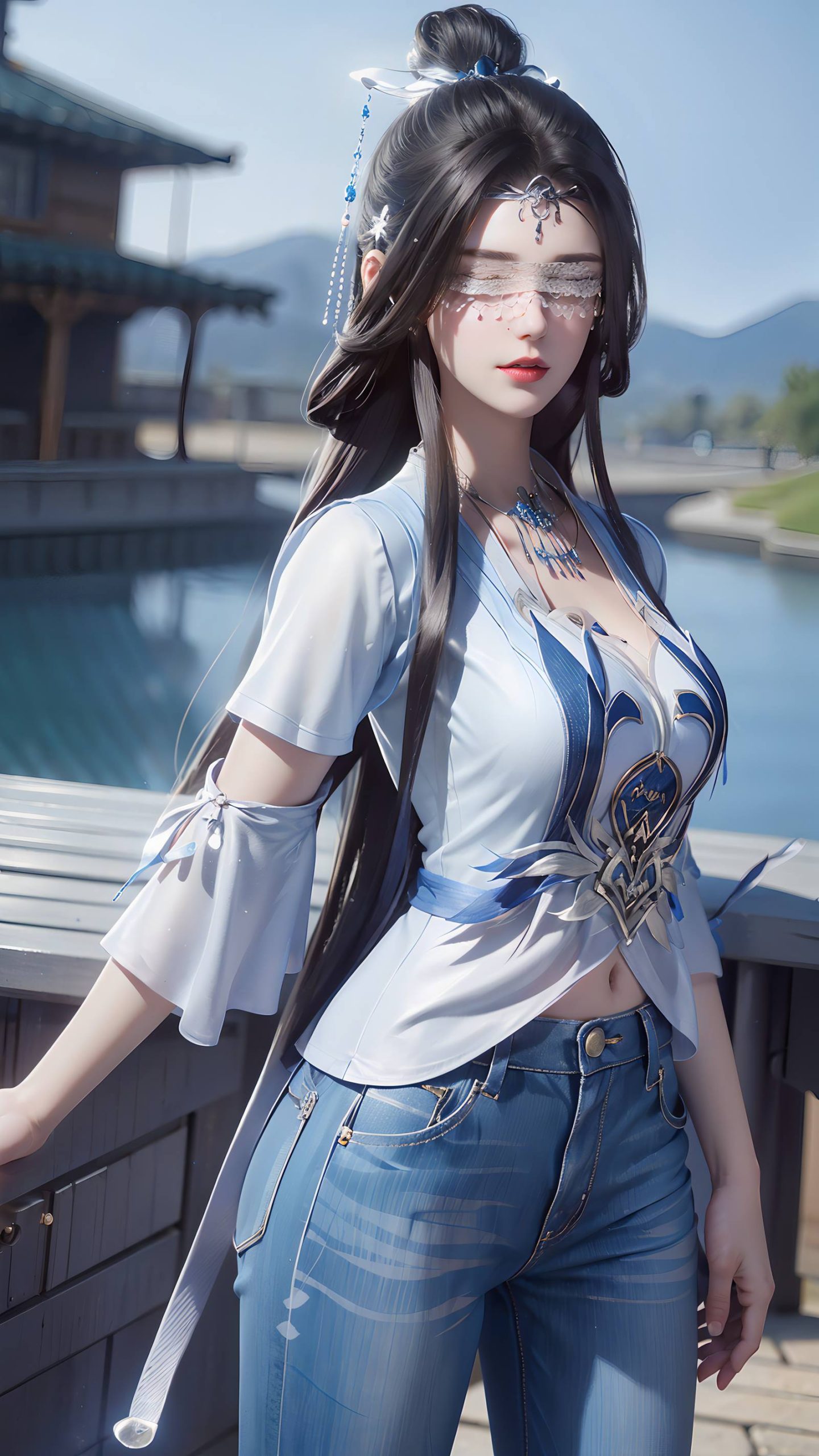 图片[1]-精选AI绘画 086 仙逆-兰若现代牛仔裤[95P]-草丛看图