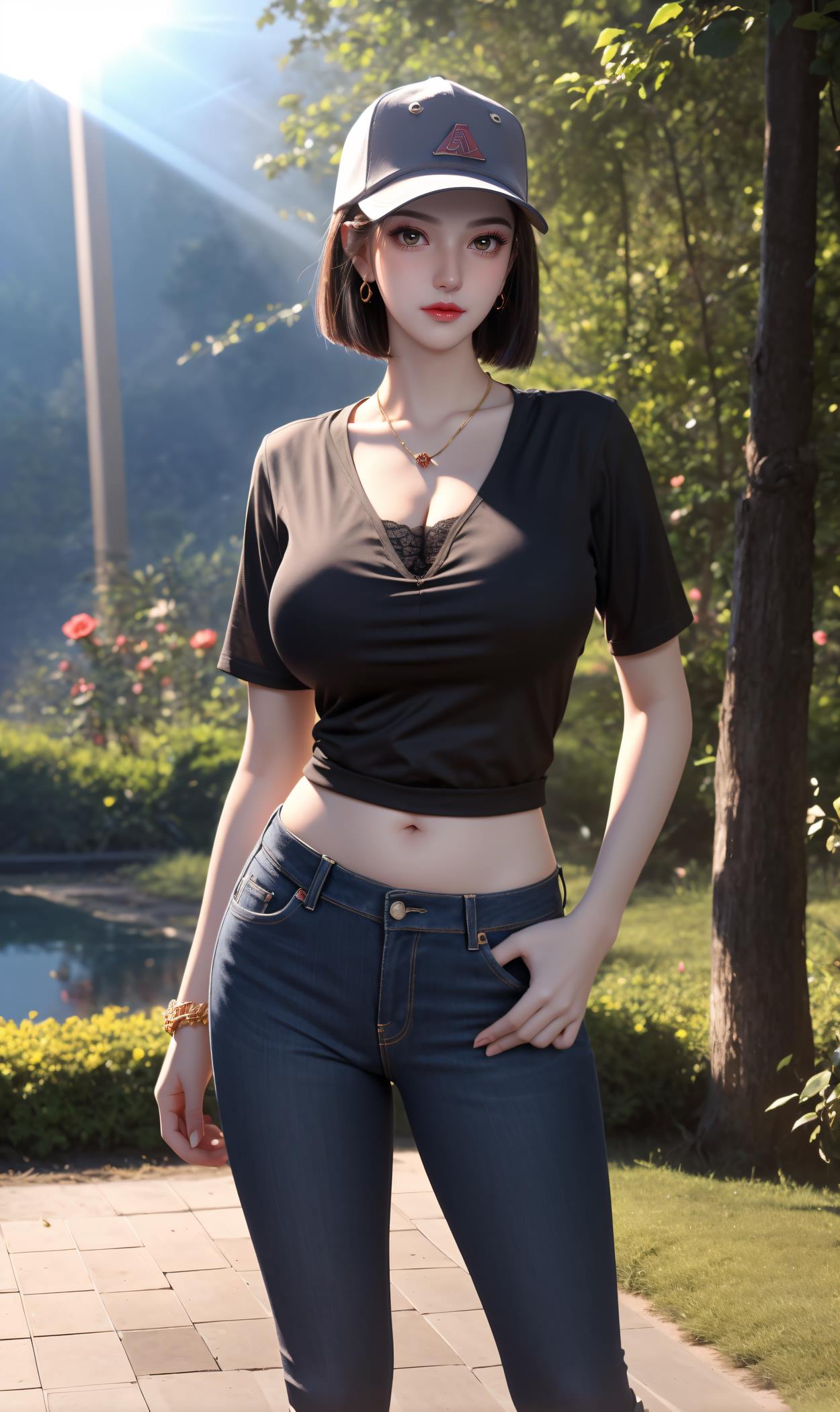 图片[6]-精选AI绘画 591 杨小瑾牛仔裤[70P]-草丛看图