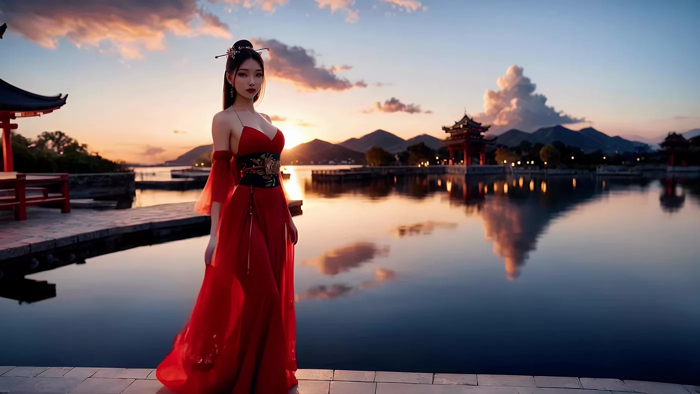 图片[2]-精选AI绘画 464 The Scarlet Geisha_ Passion in Every Step[18P]-草丛看图