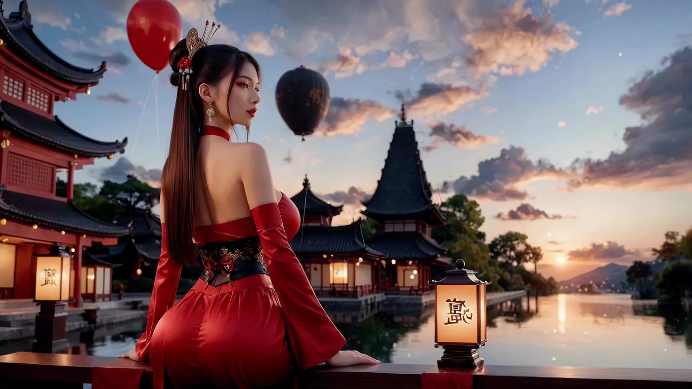 图片[7]-精选AI绘画 464 The Scarlet Geisha_ Passion in Every Step[18P]-草丛看图