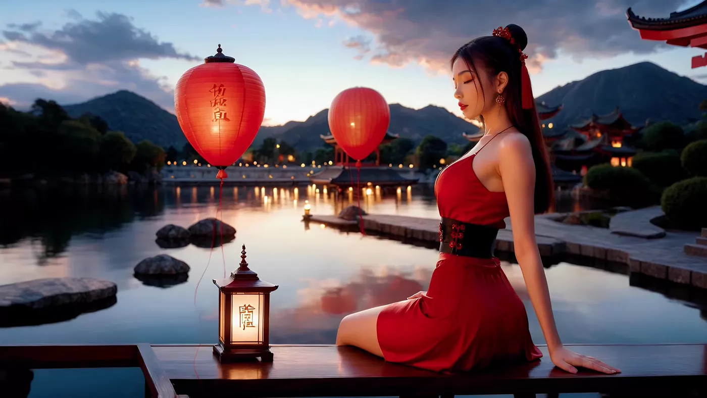 图片[8]-精选AI绘画 464 The Scarlet Geisha_ Passion in Every Step[18P]-草丛看图