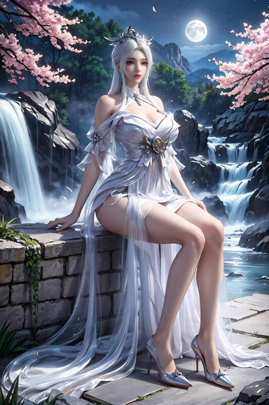 精选AI绘画 169 星辰变 白灵 精品美腿[18P]-草丛看图