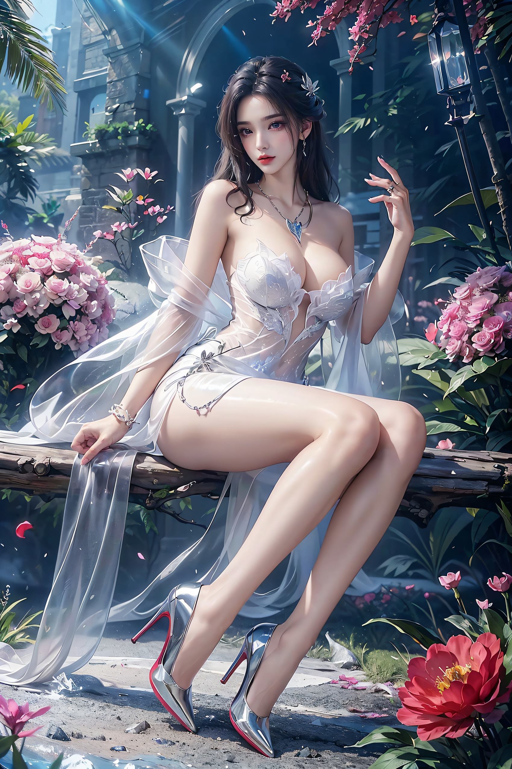 图片[1]-精选[AI绘画]诛仙-陆雪琪 高跟薄纱美腿[10P]-草丛看图