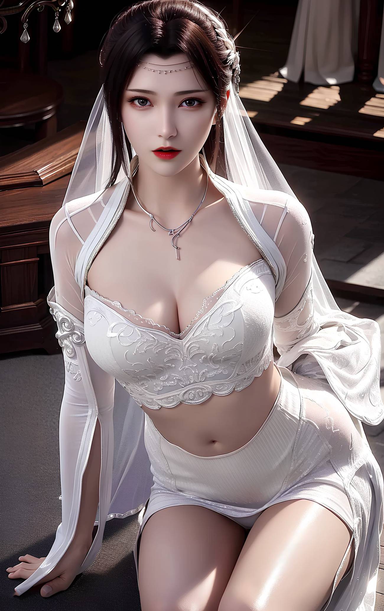 图片[6]-精选AI绘画 490 云韵白色婚纱[34P]-草丛看图