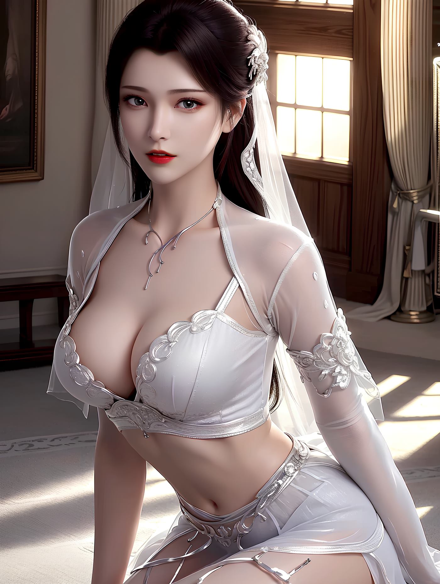 图片[7]-精选AI绘画 490 云韵白色婚纱[34P]-草丛看图