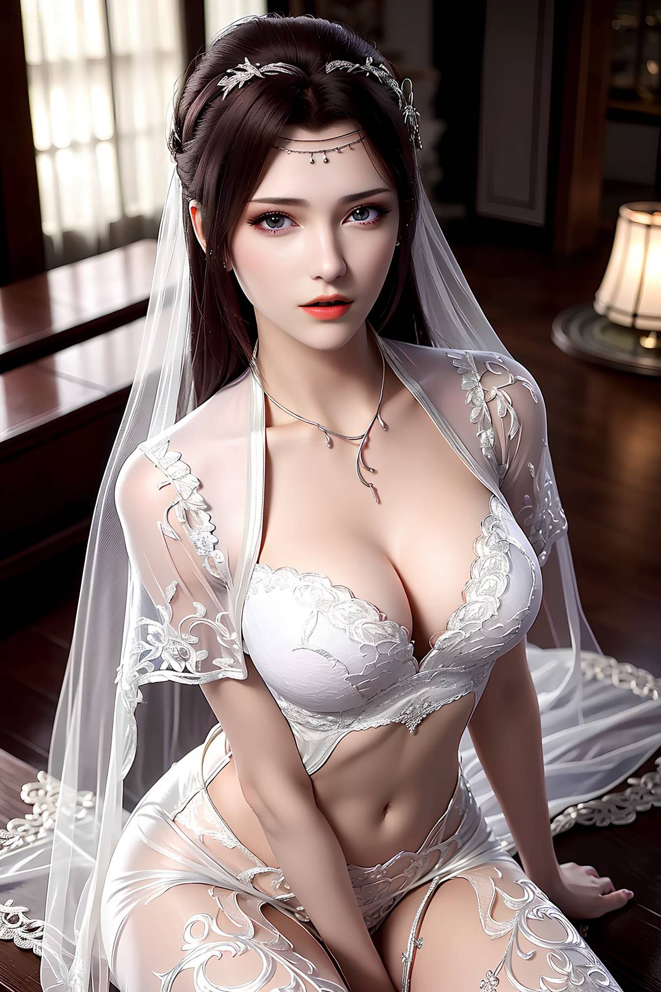 图片[1]-精选AI绘画 490 云韵白色婚纱[34P]-草丛看图