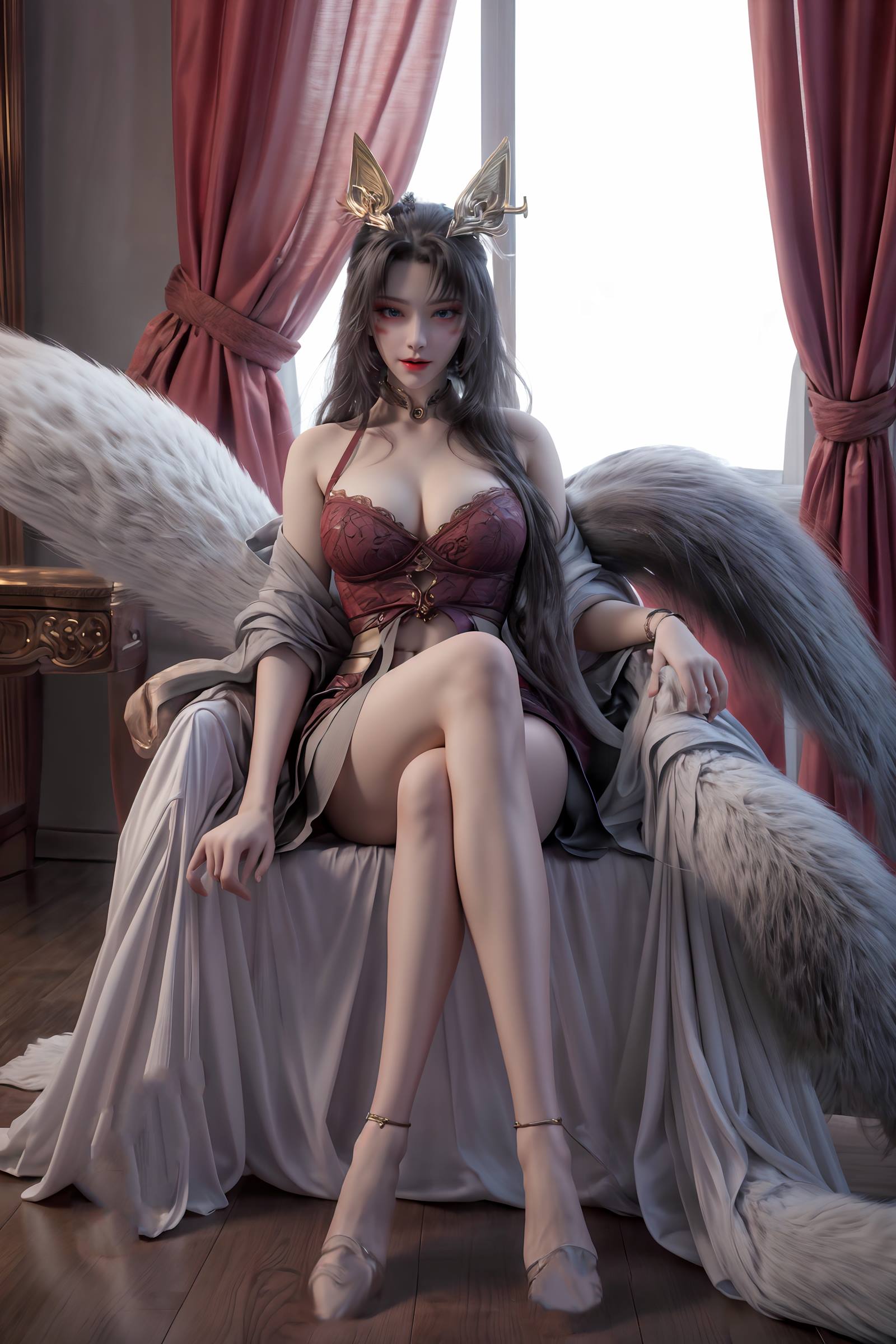 图片[7]-精选AI绘画 163 完美世界-天狐仙子 逼真狐尾[27P]-草丛看图