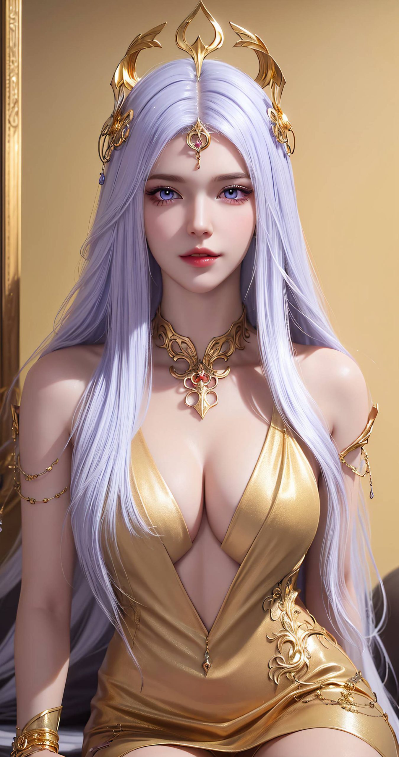 图片[2]-精选AI绘画 238 波塞西金色礼服[34P]-草丛看图