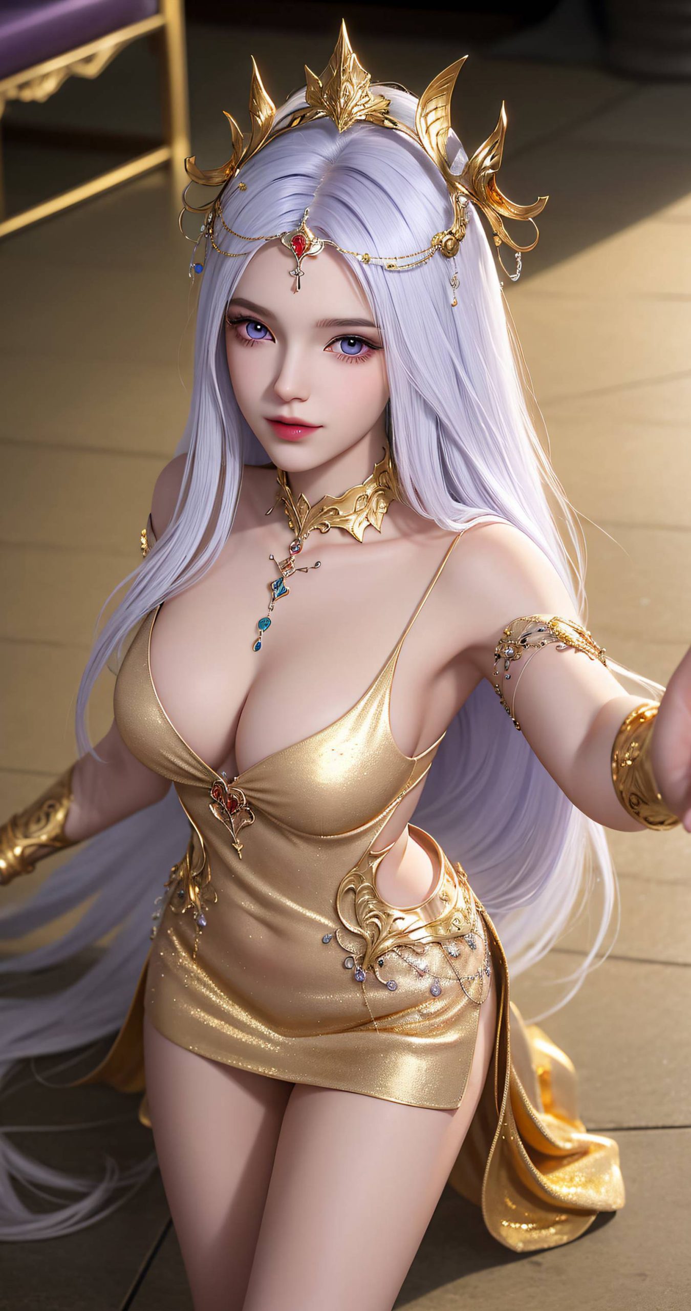 图片[4]-精选AI绘画 238 波塞西金色礼服[34P]-草丛看图