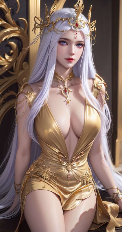 精选AI绘画 238 波塞西金色礼服[34P]-草丛看图