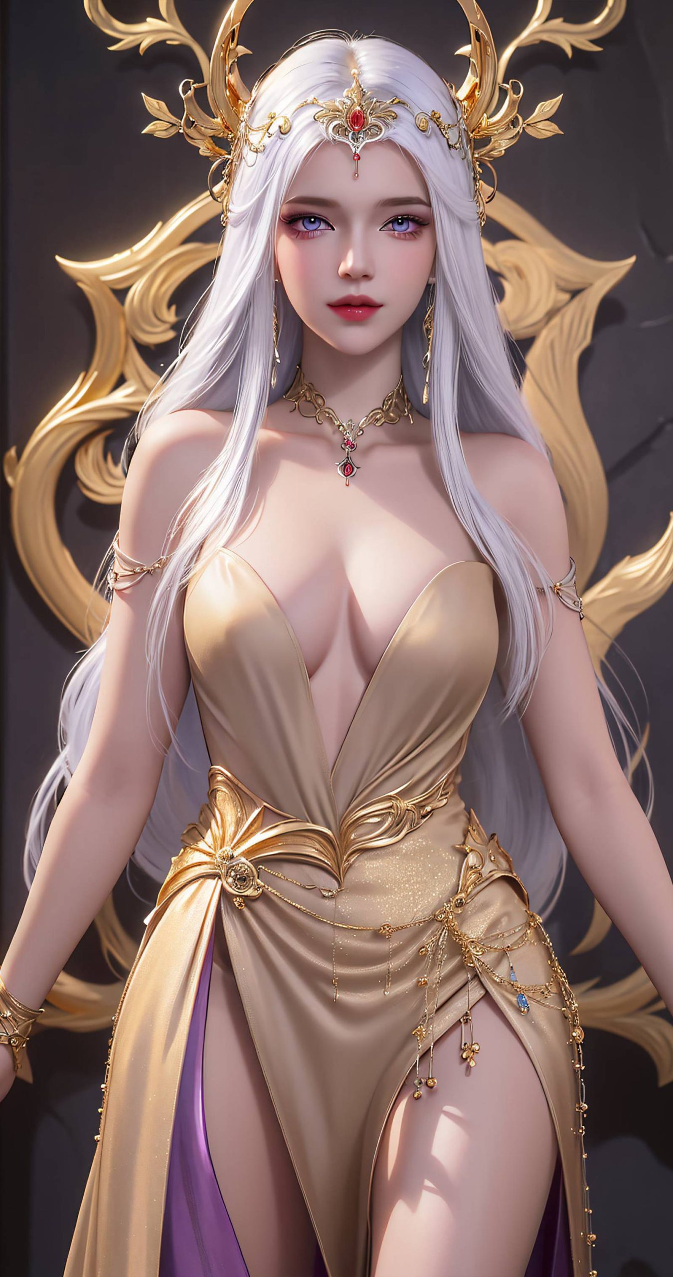 图片[8]-精选AI绘画 238 波塞西金色礼服[34P]-草丛看图