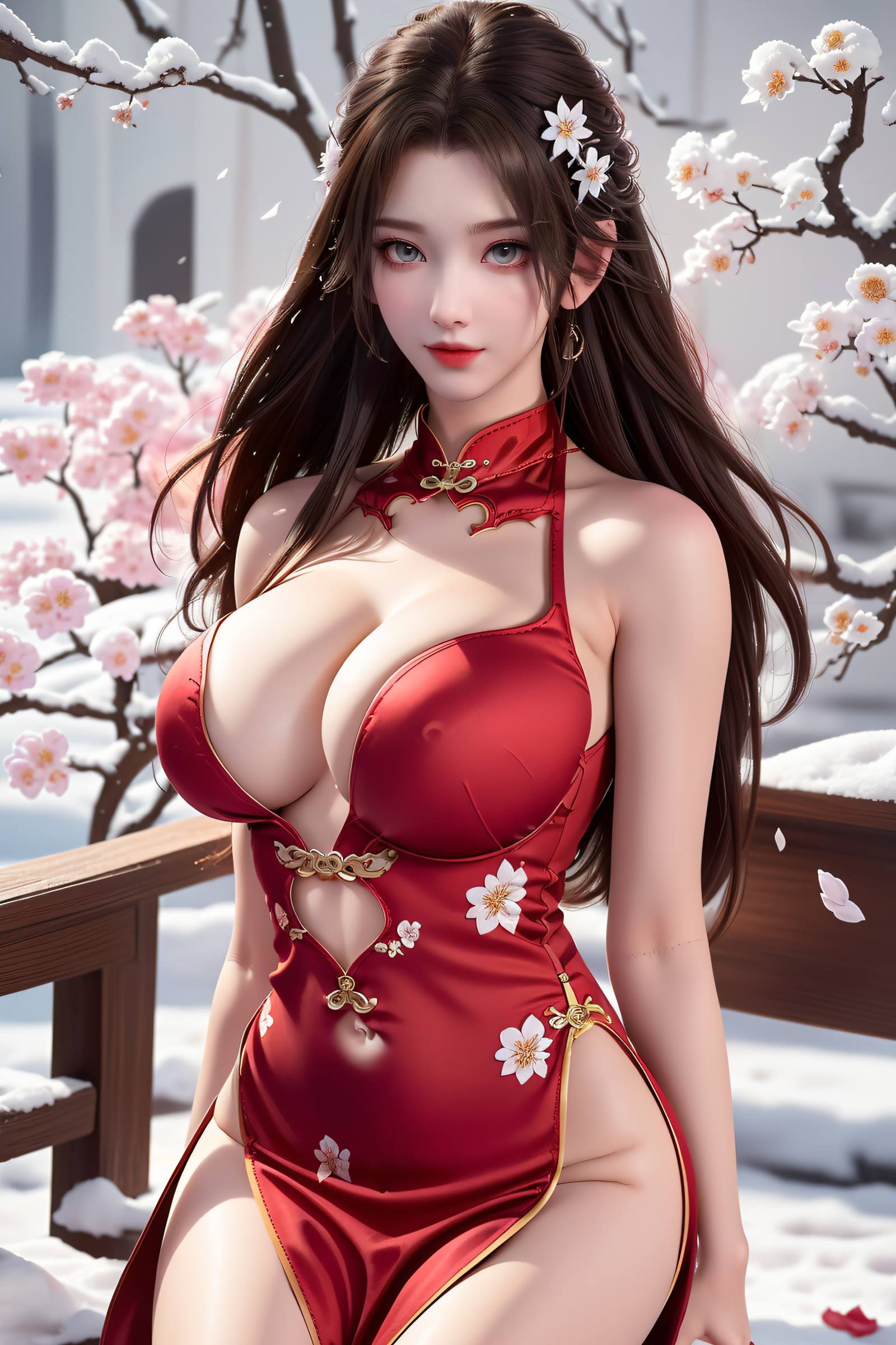 图片[4]-精选AI绘画 114 完美世界-清漪 雪地礼服写真[30P]-草丛看图