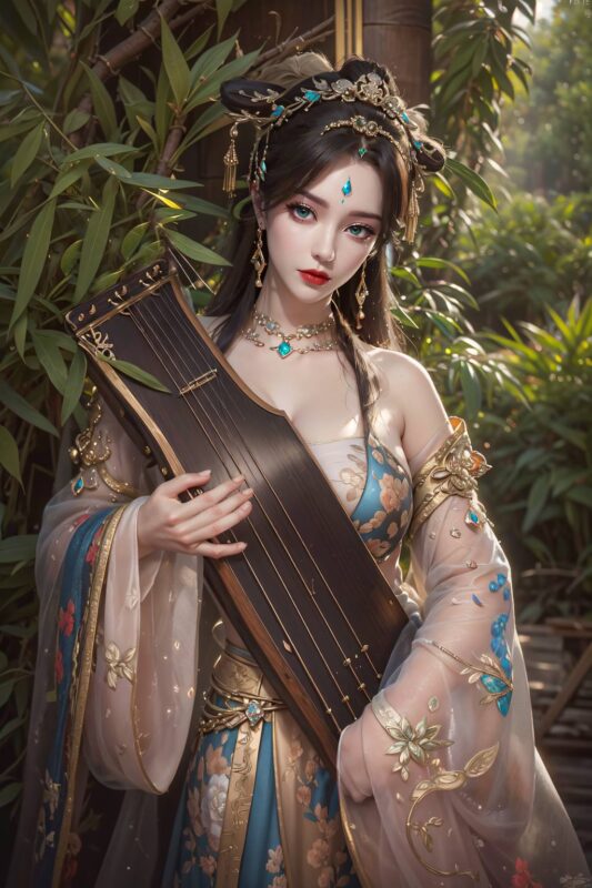 精选AI绘画 742 完美-柳神[19P]-草丛看图