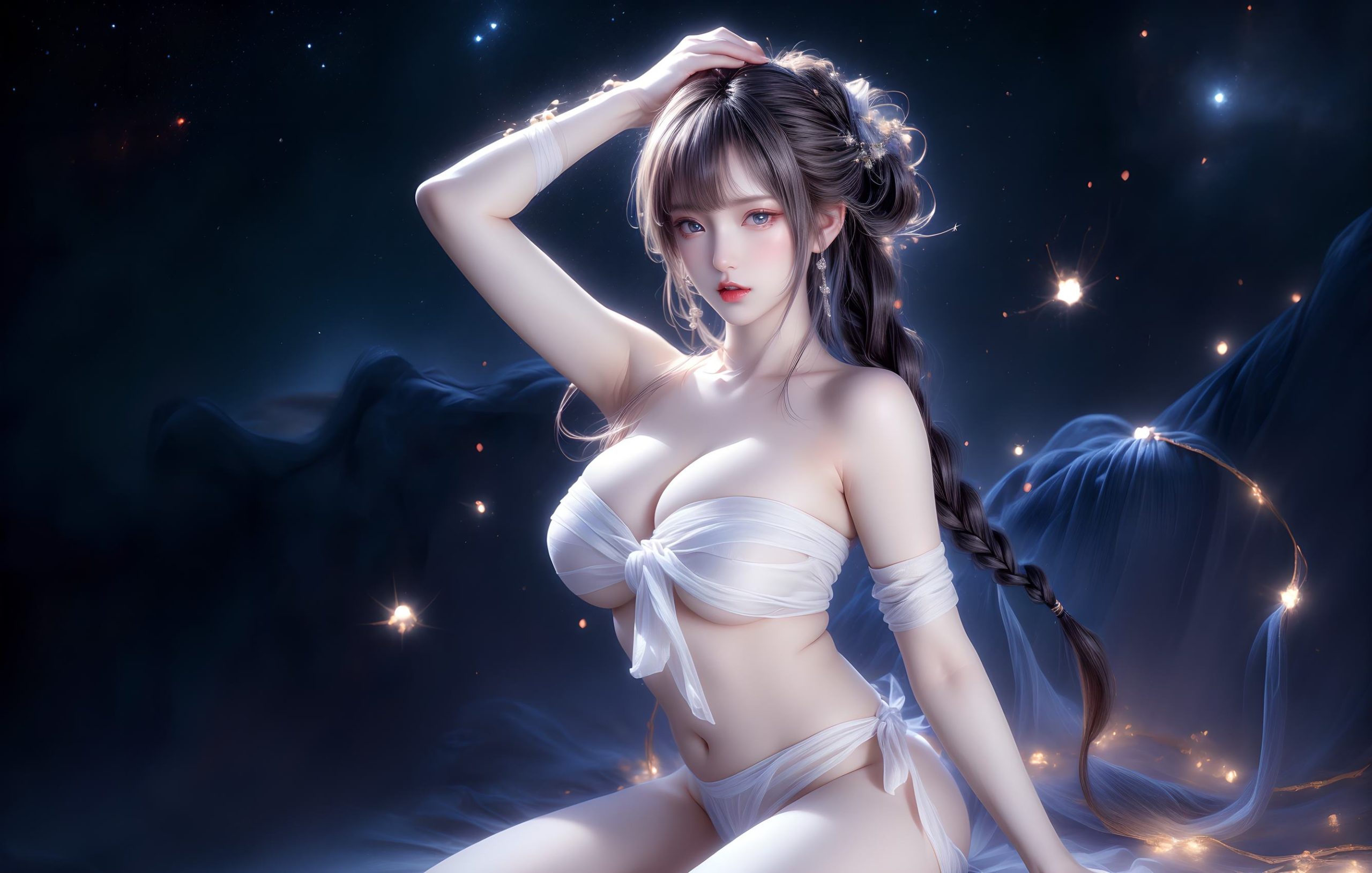 图片[5]-精选AI绘画 314 紫白少女[95P]-草丛看图