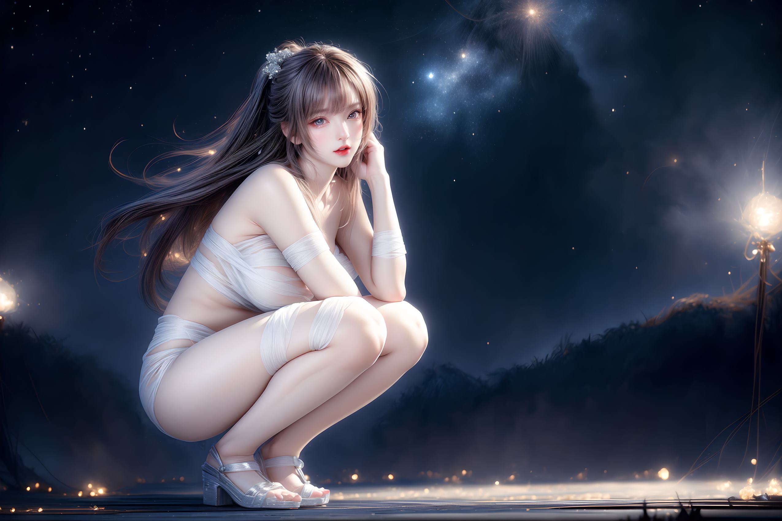 图片[7]-精选AI绘画 314 紫白少女[95P]-草丛看图