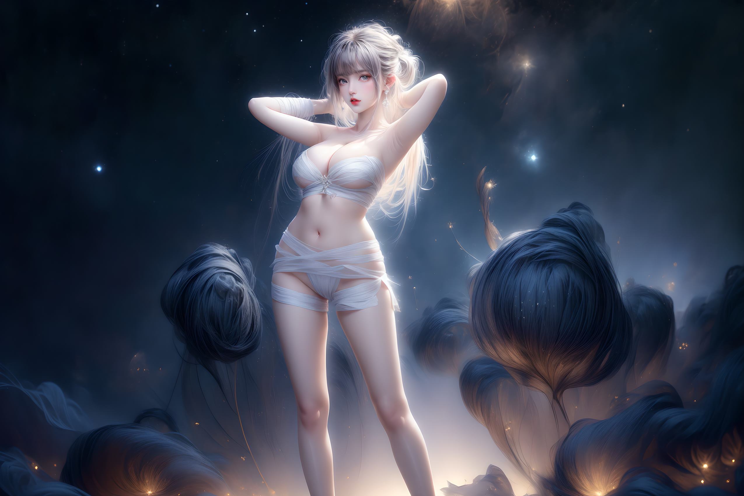 图片[8]-精选AI绘画 314 紫白少女[95P]-草丛看图