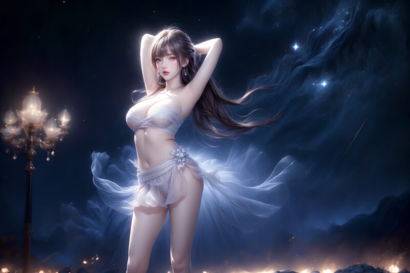 精选AI绘画 314 紫白少女[95P]-草丛看图