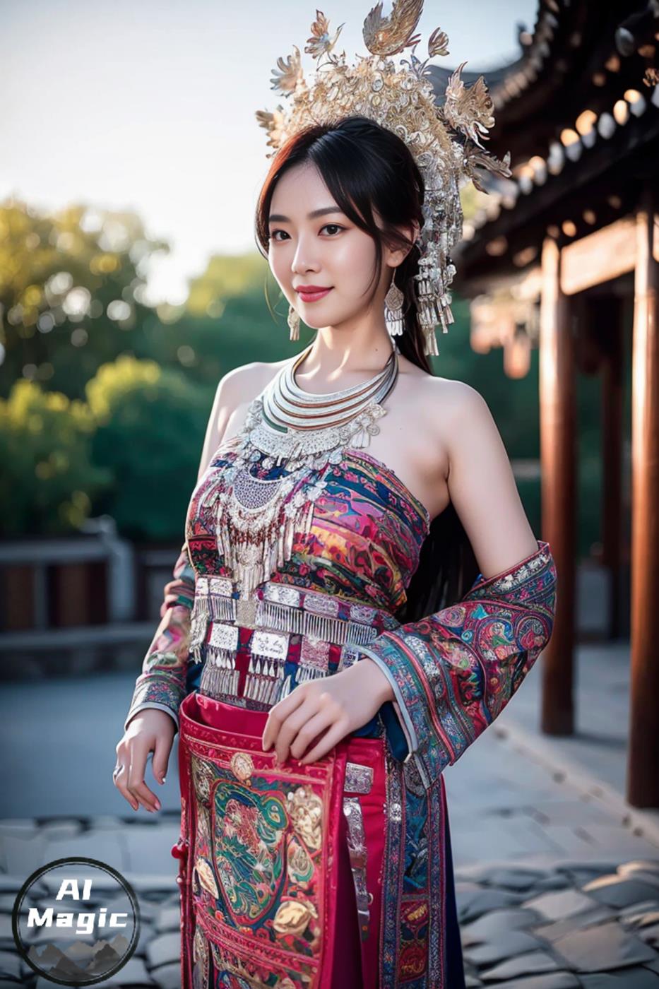 图片[2]-精选[AI绘画] 036 民族装的漂亮魔法秀[65P]-草丛看图