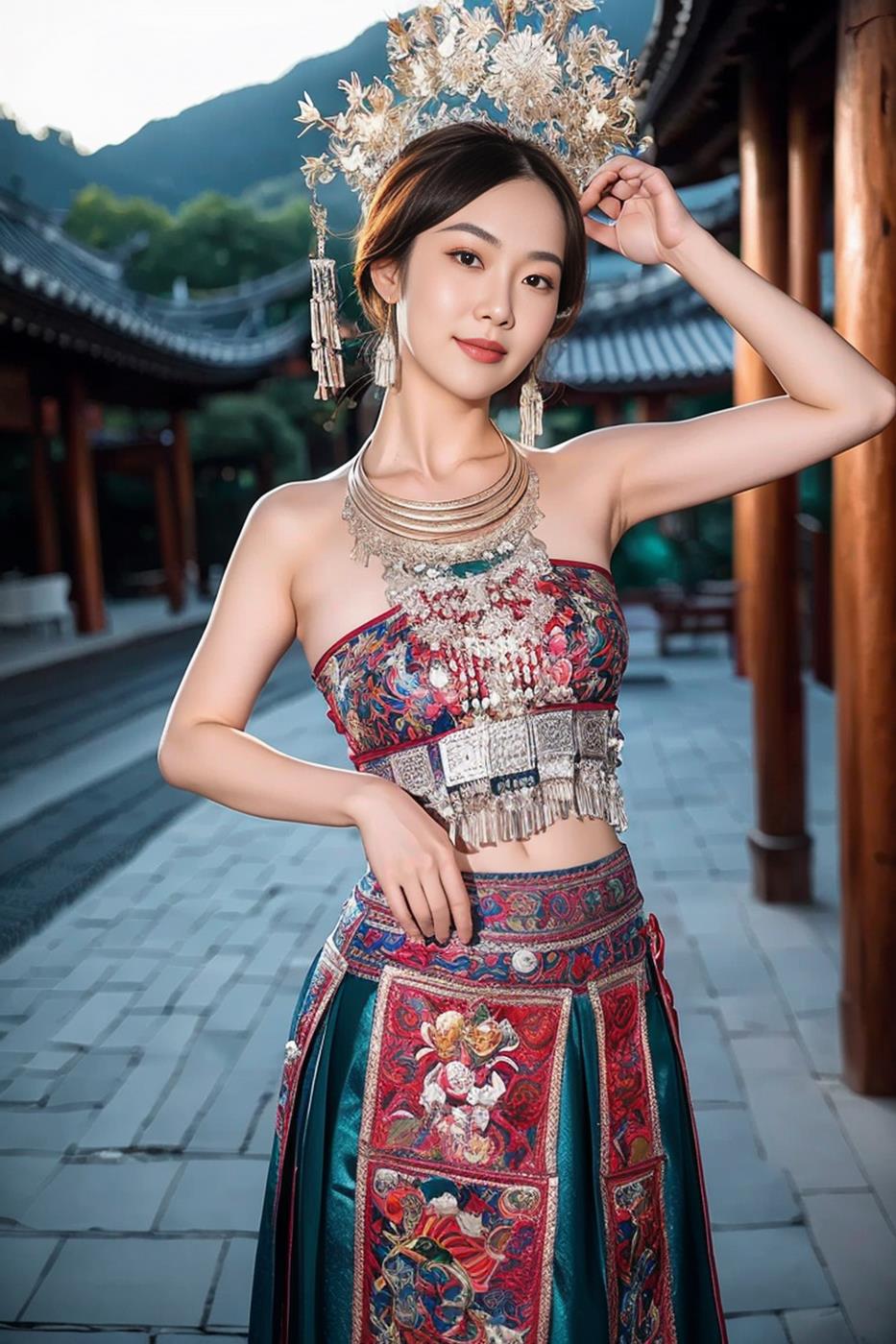 图片[3]-精选[AI绘画] 036 民族装的漂亮魔法秀[65P]-草丛看图