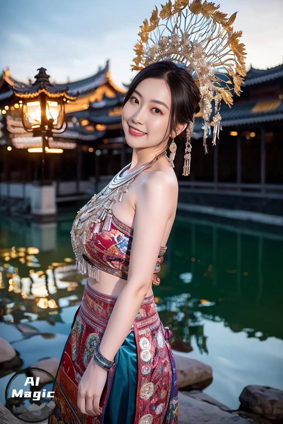 图片[4]-精选[AI绘画] 036 民族装的漂亮魔法秀[65P]-草丛看图