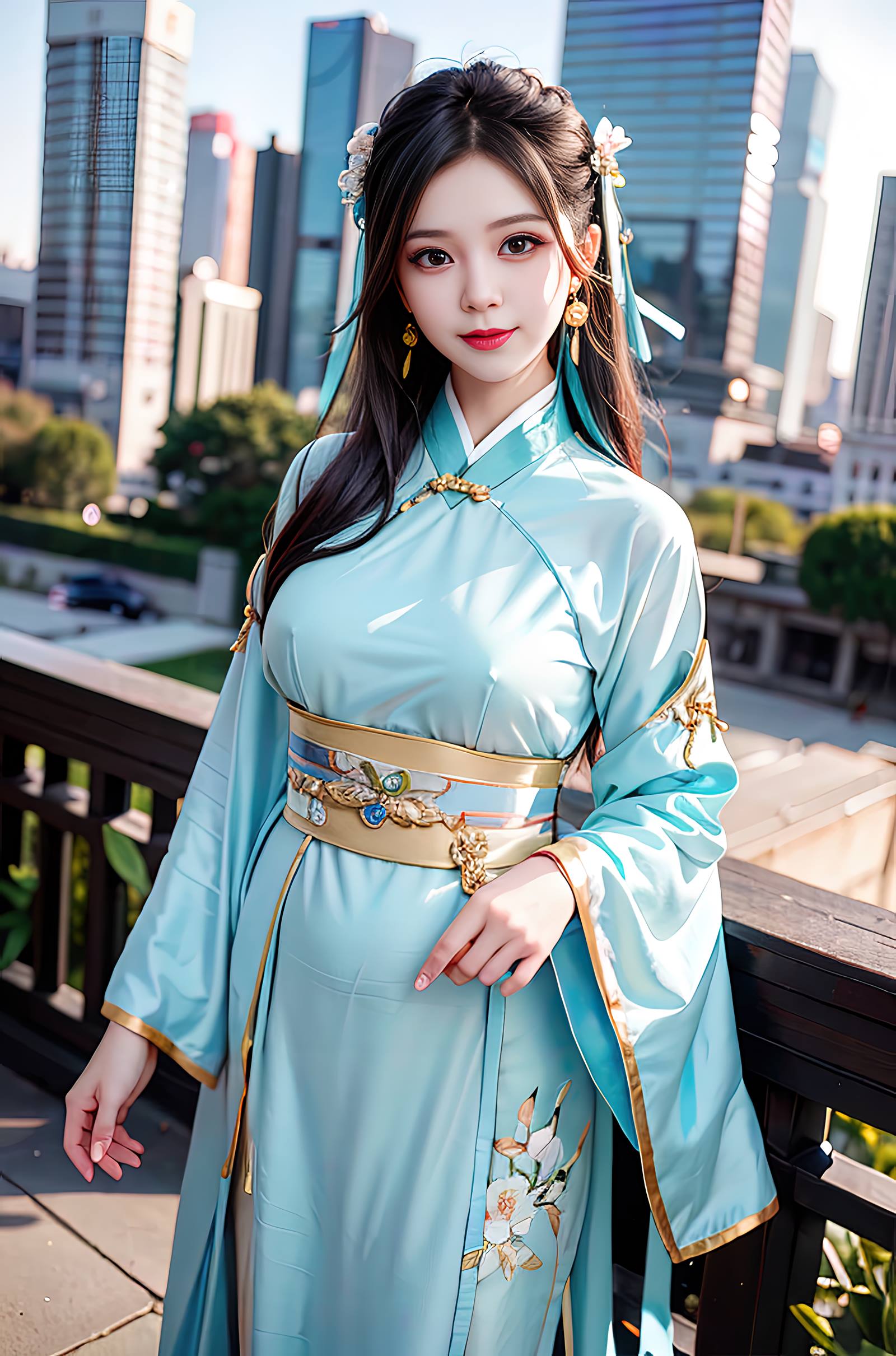 图片[6]-AI绘画 069 温婉柔美穿着浅青色服饰的美女 [30P]-草丛看图