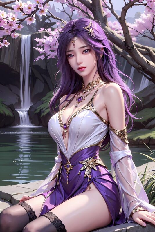 精选AI绘画 736 完美-云曦[21P]-草丛看图