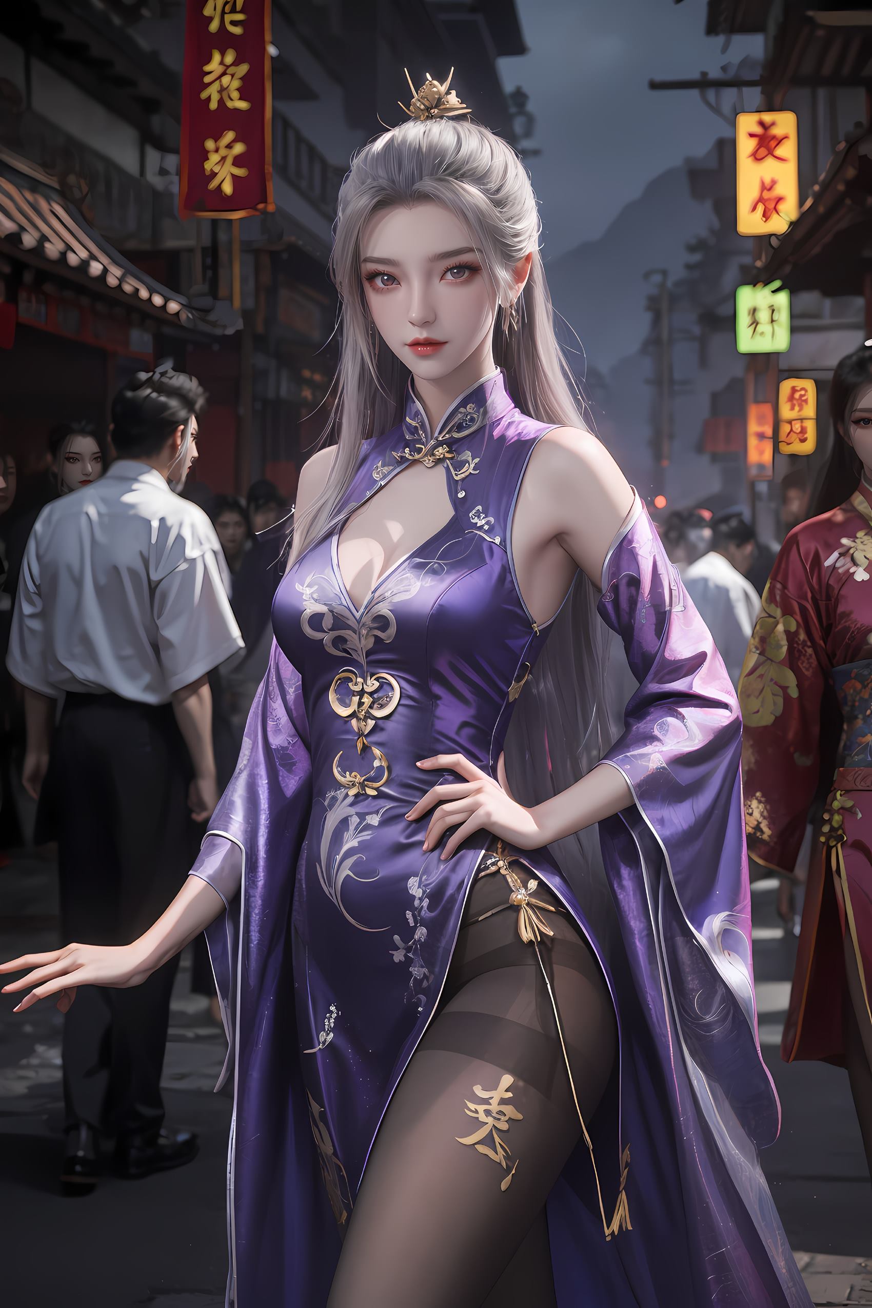 图片[3]-精选AI绘画 208 仙逆-柳眉旗袍[53P]-草丛看图