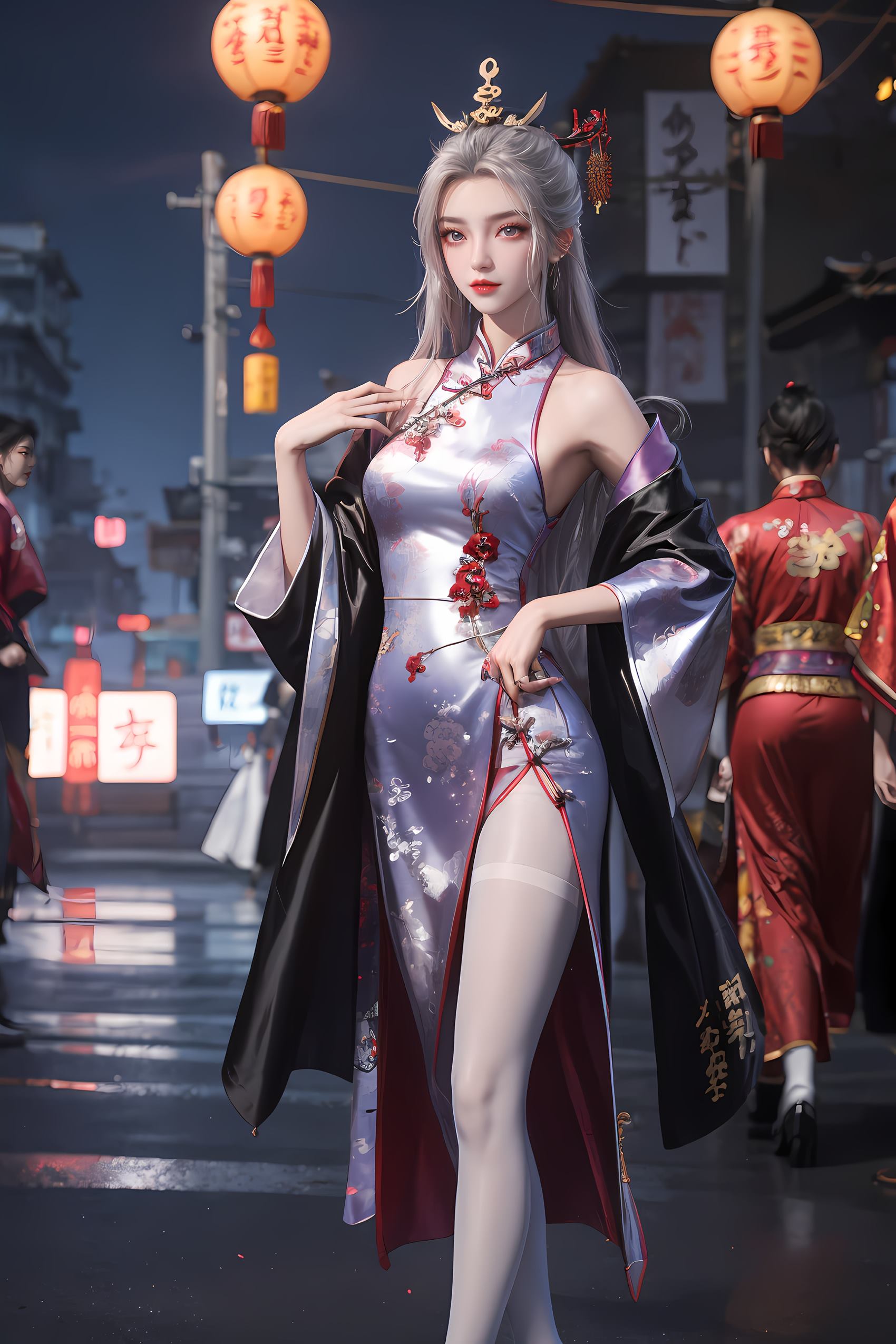 图片[4]-精选AI绘画 208 仙逆-柳眉旗袍[53P]-草丛看图