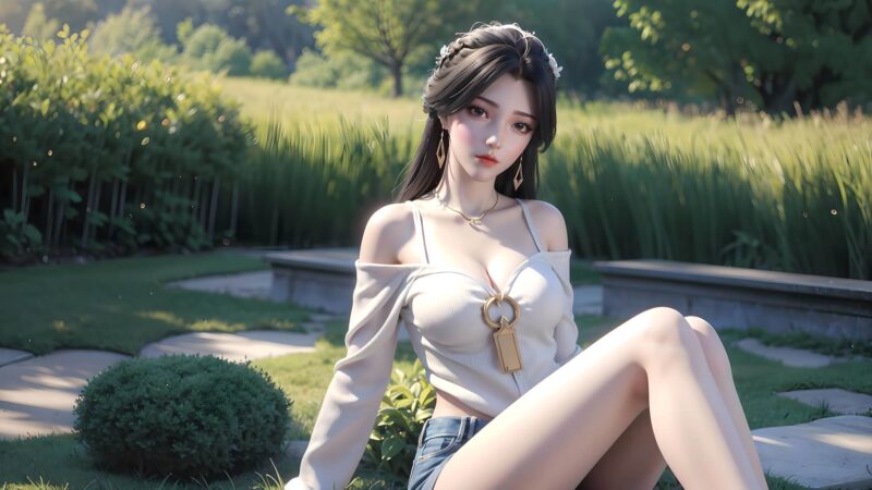 精选AI绘画 804 完美世界-柳神[33P]-草丛看图