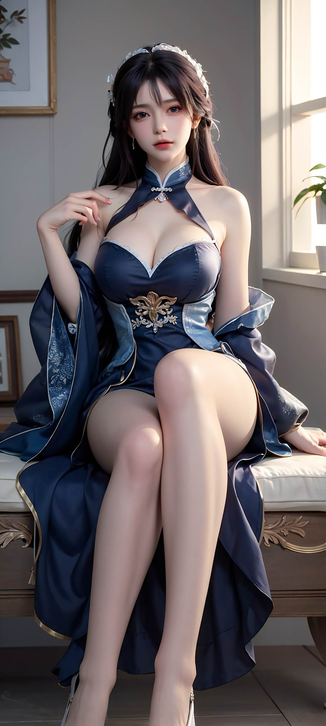 图片[3]-精选AI绘画 732 蓝色裙摆[56P]-草丛看图