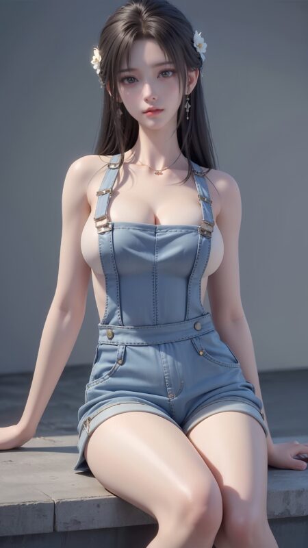 精选AI绘画 220 完美世界-清漪背带裤[11P]-草丛看图