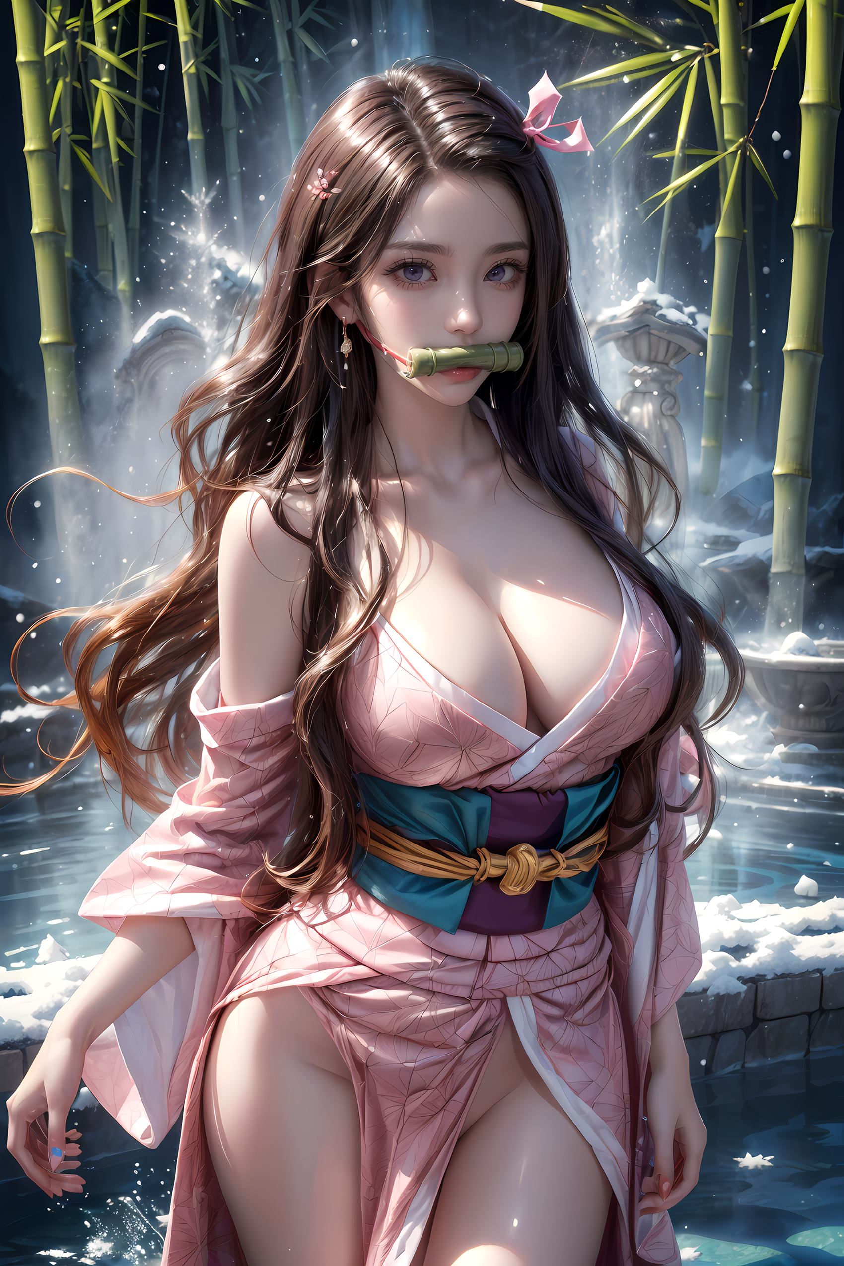 图片[4]-精选AI绘画 183 鬼灭之刃-祢豆子[28P]-草丛看图