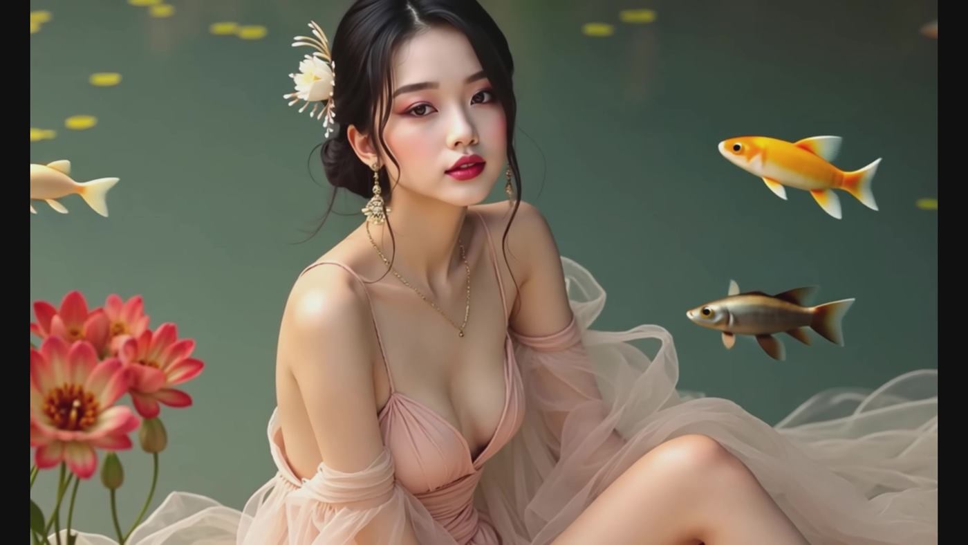 图片[8]-精选[AI Video]Golden Petals _ Eastern Beauty (AI Creation, 4k Version, No Ads)[20P]-草丛看图