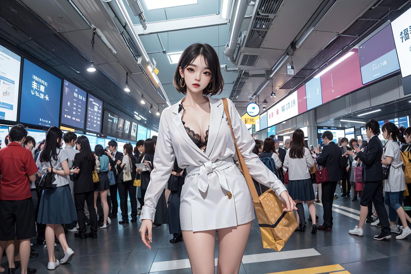 图片[4]-精选[[AI绘画] 051 黑白丝 电车 M腿 大摆诱姿[41P]-草丛看图