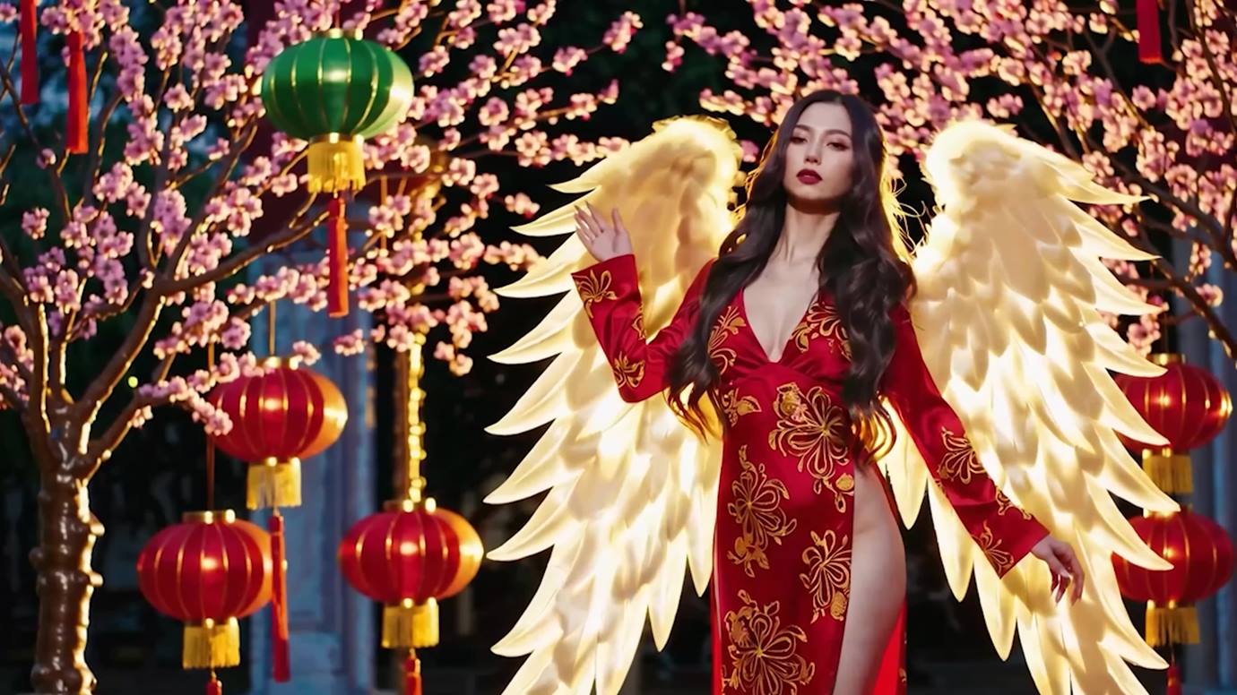 图片[4]-精选[AI Video]Xuân Về Trong Nắng Sớm (POP EDM DANCE when Tet Tradition Ao Dai Meet Bikini Supermodel dance)[20P]-草丛看图