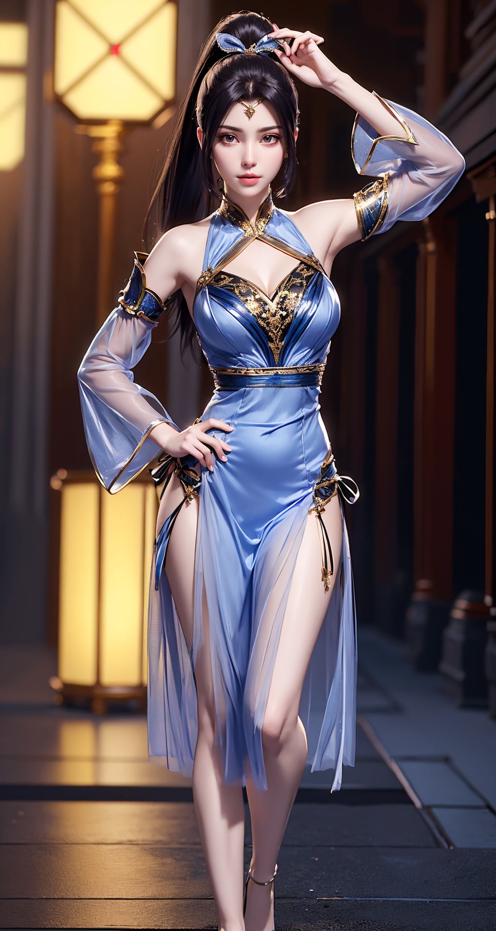 图片[2]-精选AI绘画 210 斗破苍穹-夭夜蓝色连衣裙[40P]-草丛看图