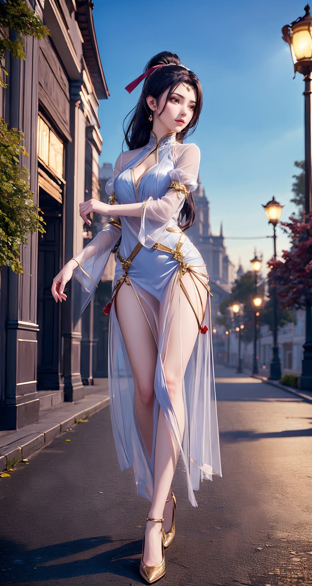 图片[4]-精选AI绘画 210 斗破苍穹-夭夜蓝色连衣裙[40P]-草丛看图