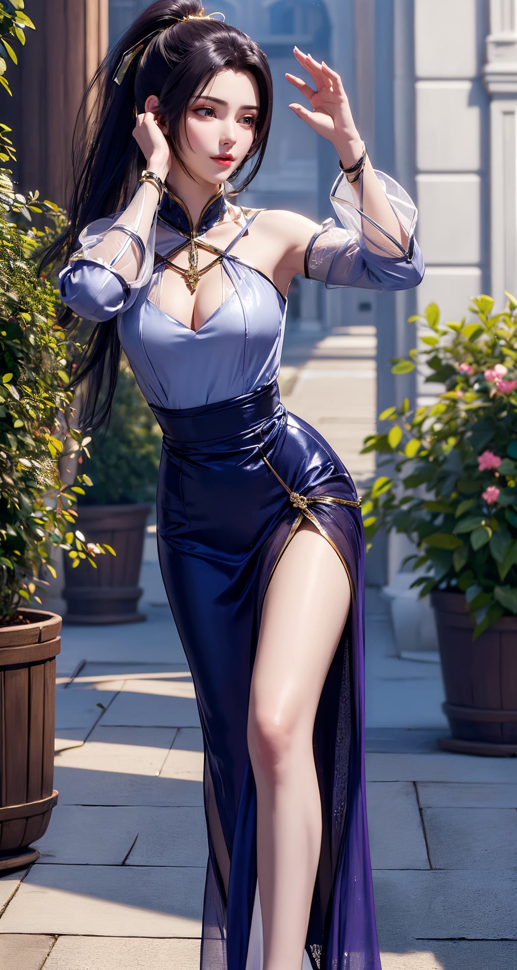 图片[1]-精选AI绘画 210 斗破苍穹-夭夜蓝色连衣裙[40P]-草丛看图