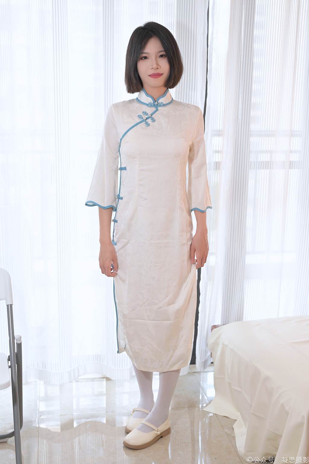 图片[1]-精选凝思摄影 NO.015 小睿-旗袍、连裤白丝、玛丽珍[140P]-草丛看图