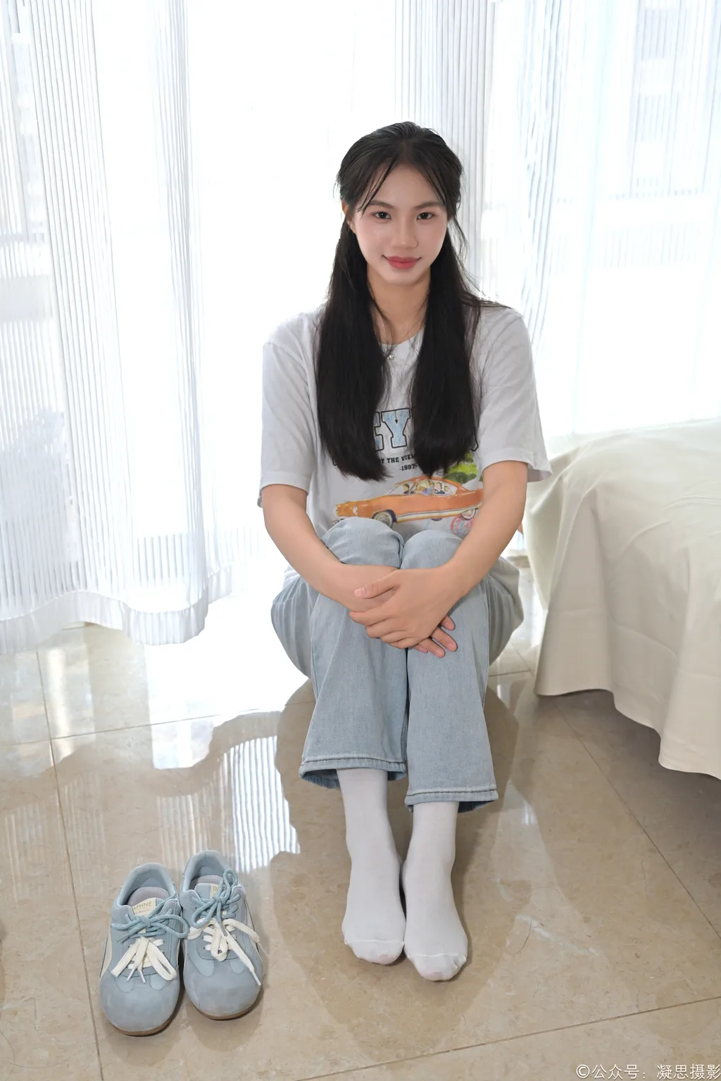 图片[6]-精选凝思摄影 NO.019 德美-T恤、短白袜、平底鞋2[100P]-草丛看图