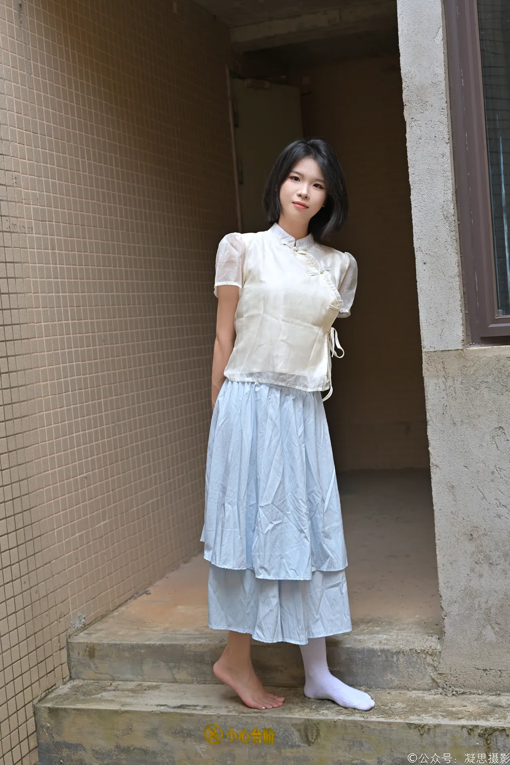图片[6]-精选凝思摄影 NO.020 小睿-长裙、短白袜、平底鞋[90P]-草丛看图