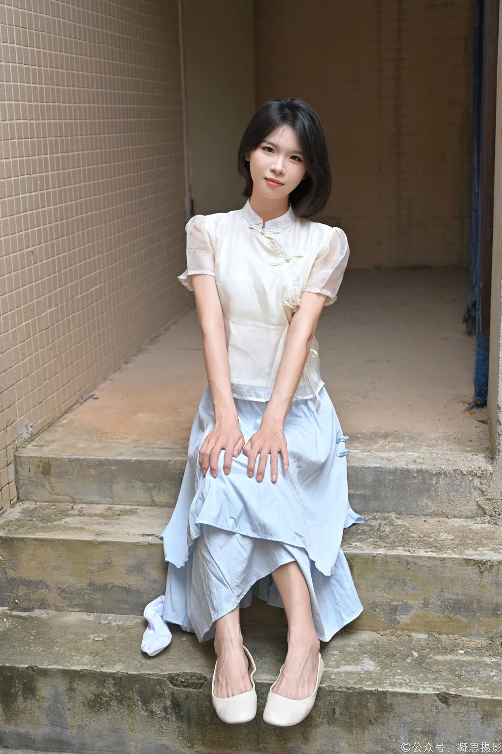 图片[8]-精选凝思摄影 NO.020 小睿-长裙、短白袜、平底鞋[90P]-草丛看图