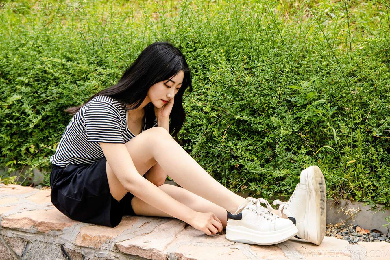 图片[5]-精选足愉心 NO.040 雅楠（搭配：体操服、白色短裙、白色棉袜、运动鞋）[80P]-草丛看图