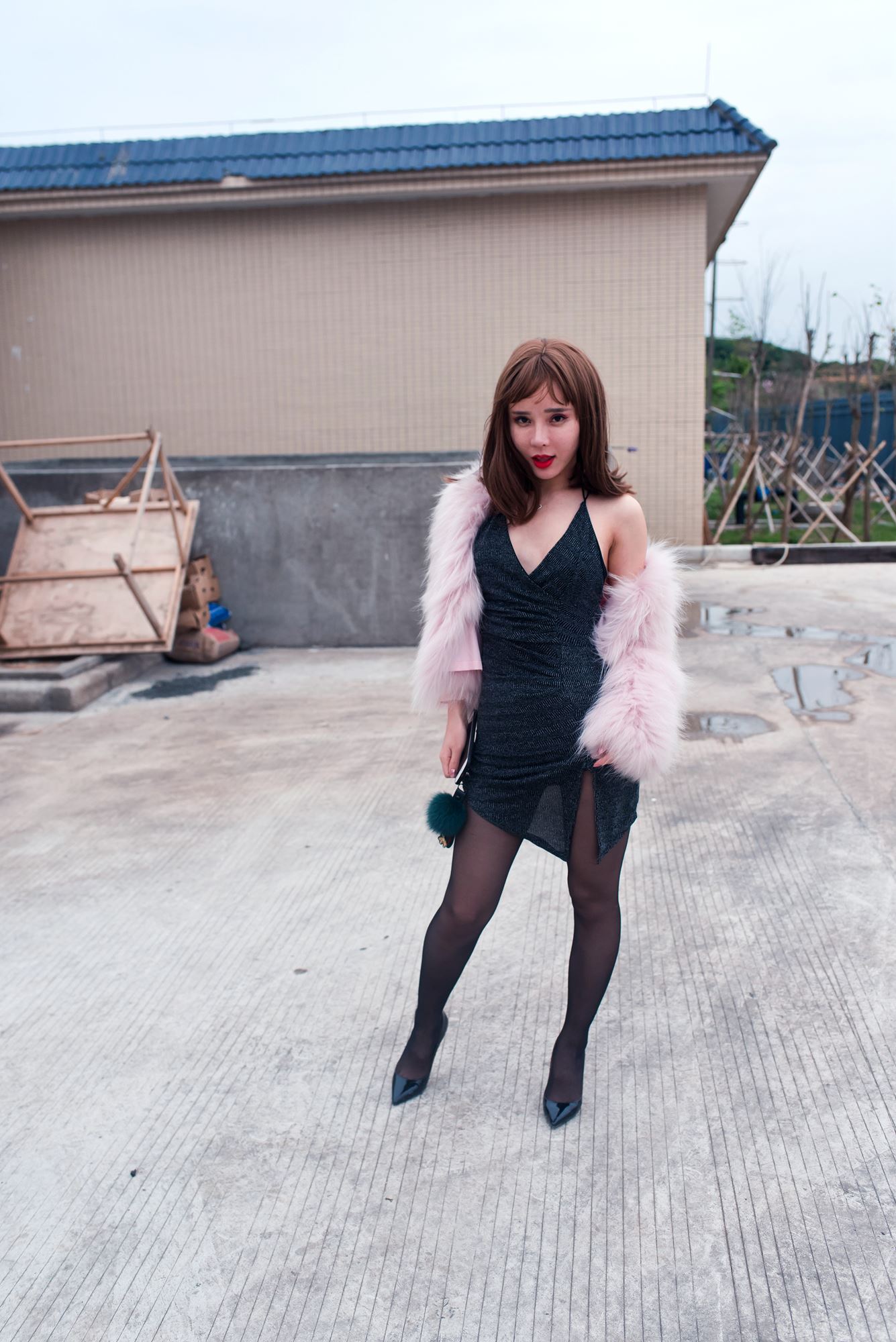 图片[4]-精选精选街拍作品 1640 御风街拍 中途休息站里的黑丝网荭艾小青[32P]-草丛看图