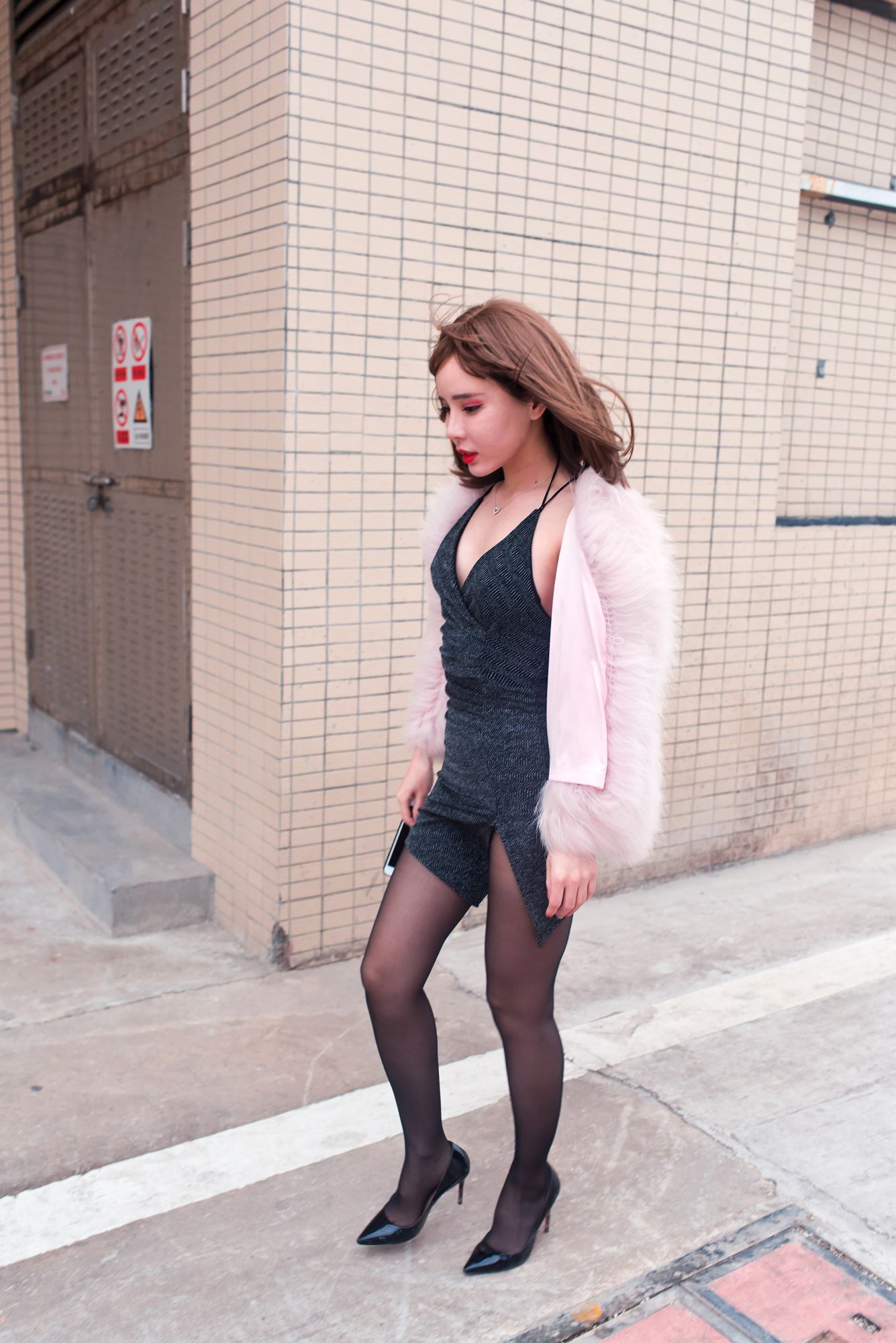 图片[7]-精选精选街拍作品 1640 御风街拍 中途休息站里的黑丝网荭艾小青[32P]-草丛看图