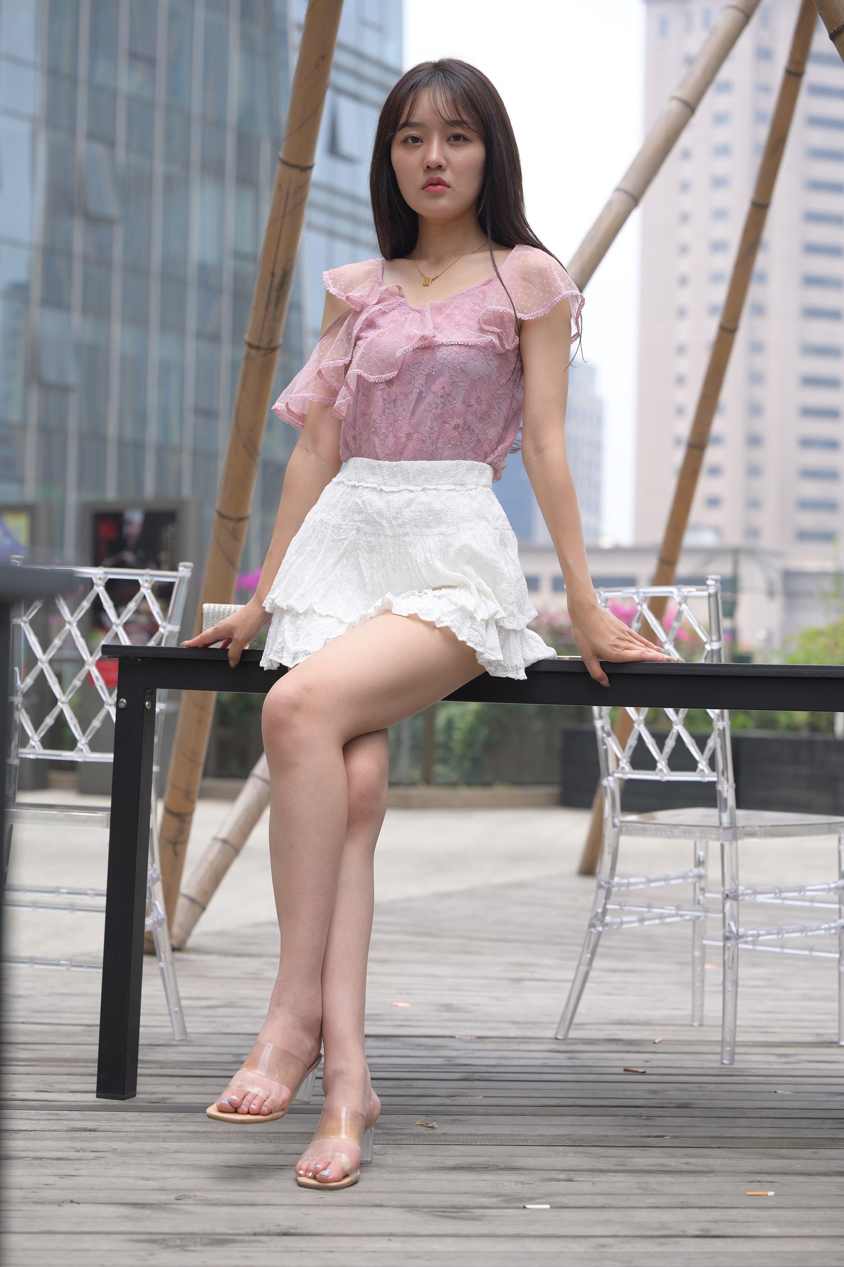 图片[3]-精选精选街拍作品 NO.1724 魂魂摄影作品 – 白百褶裙美女[100P]-草丛看图